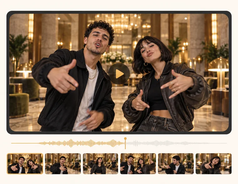 Generate a Hotel Lobby AI duo rap video